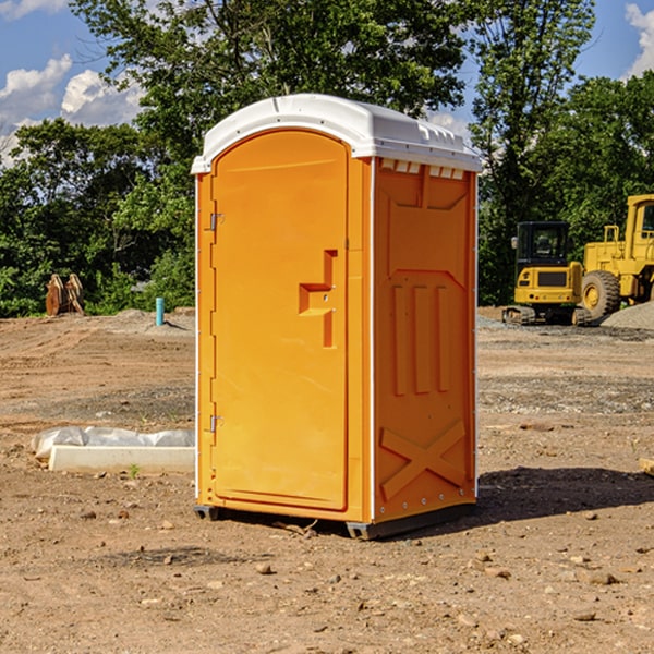 how often are the portable restrooms cleaned and serviced during a rental period in Danville